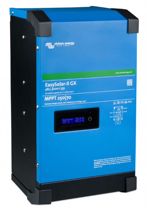 EasySolar-II 48/5000/70-50 + MPPT 250/100 + GX - 604mm височина x 323mm ширина x 253mm - 39 кг